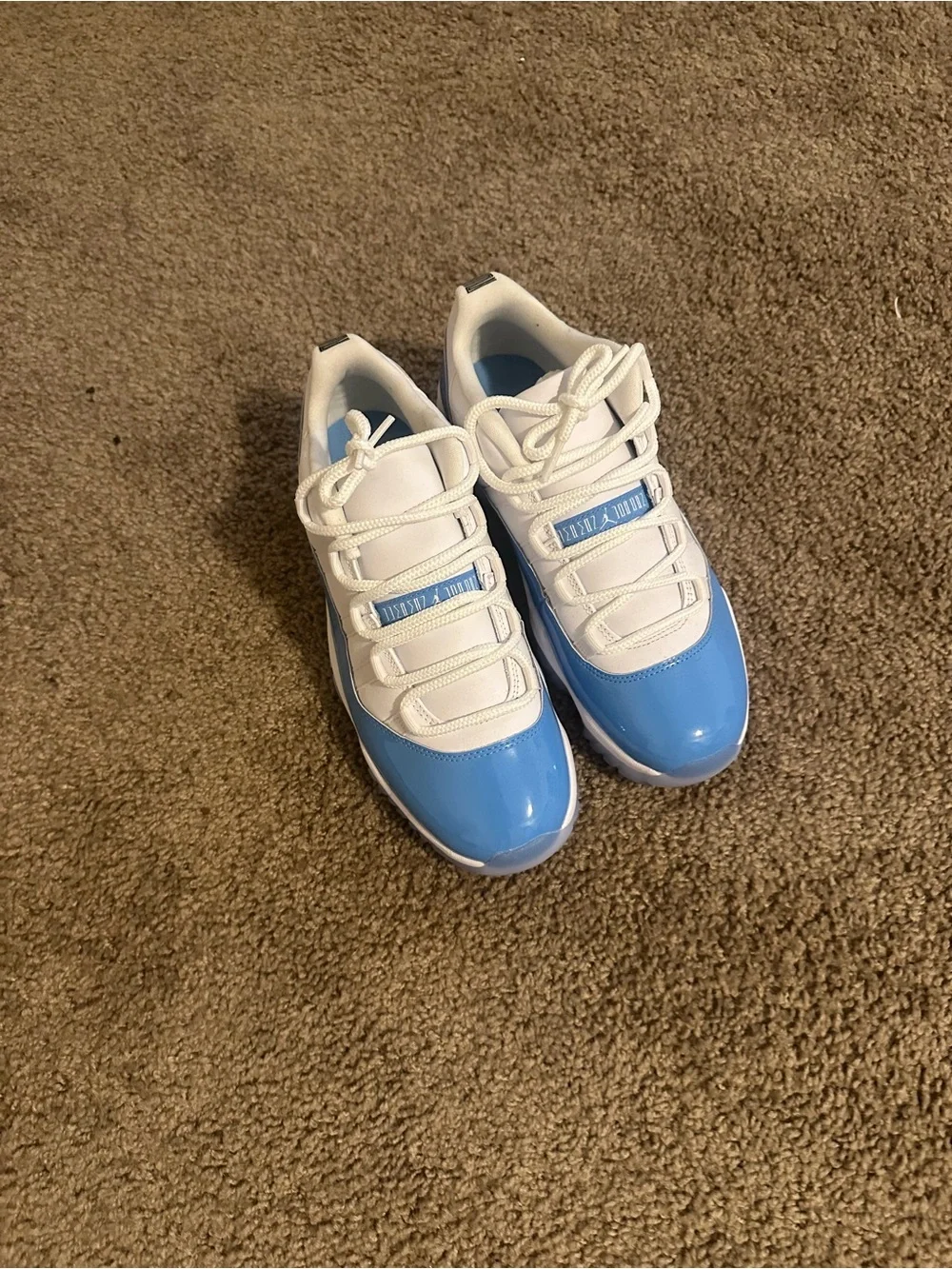 Jordan 11 retro low Men's Low-Top Athletic Sneakers in White and Light Blue